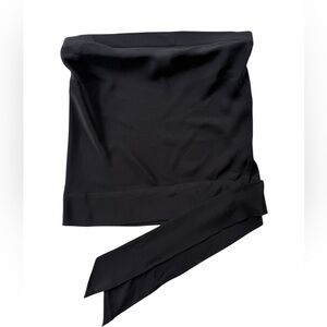 Warehouse Black 100% Silk Strapless Wrap Top Tie Waist Size US 6 UK 10